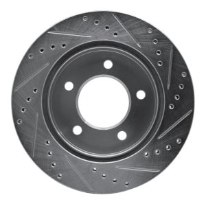 Ford F-150 Brake Rotor (1) - Front Left - R1 Concepts - Drilled & Slotted - Silver - `97-`04